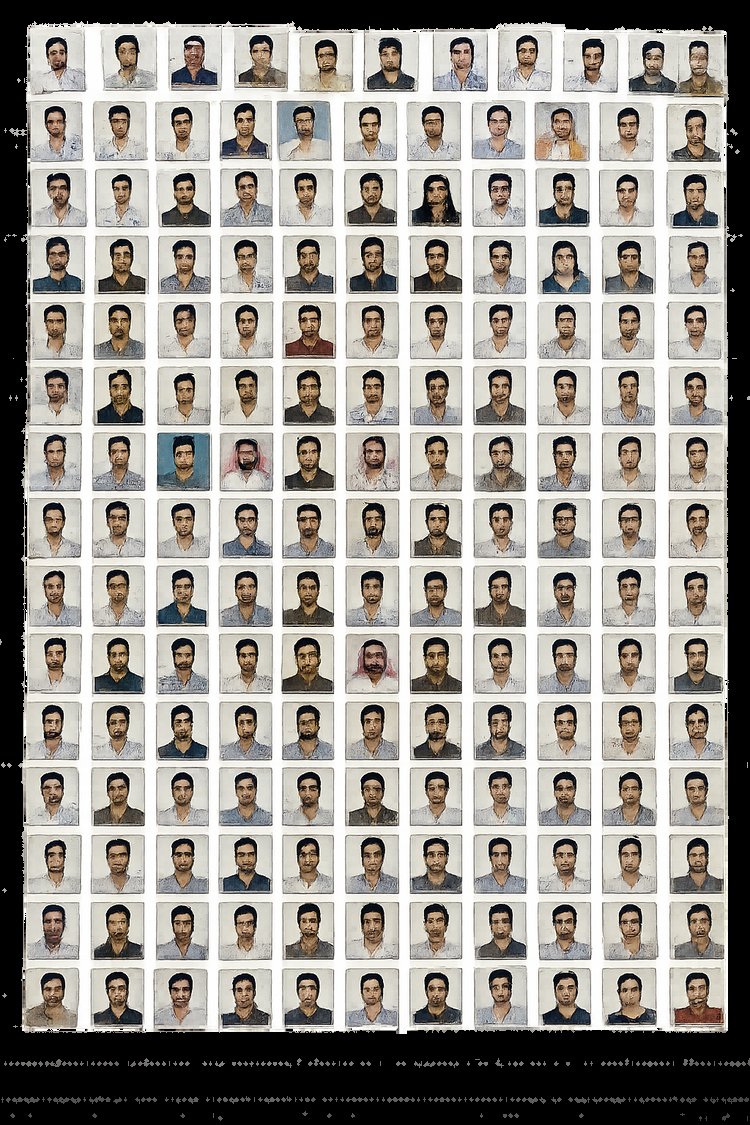 worldmap collage of passport photographs